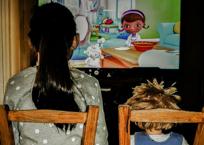 watching cartoons